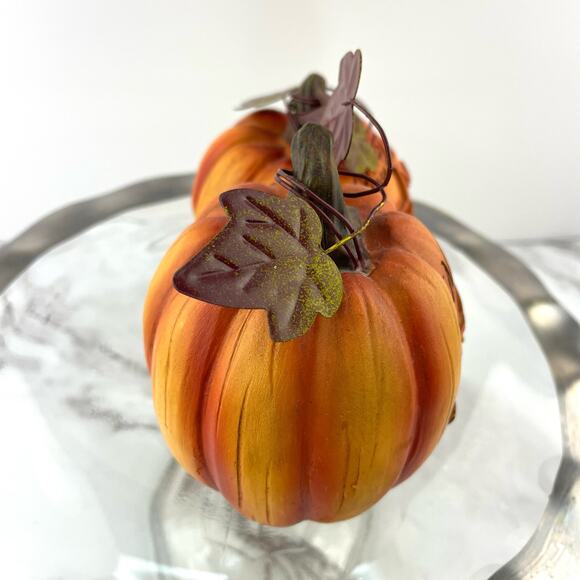 Fall Sentiment Pumpkins Thanksgiving Fall Decor Give Thanks Welcome Set of 2 - Picture 8 of 9